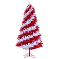 thumbnail image 1 of Vickerman 9' x 56" Candy Cane Artificial Pre-lit Christmas Pine Tree, Pure White and Red LED Lights., 1 of 8