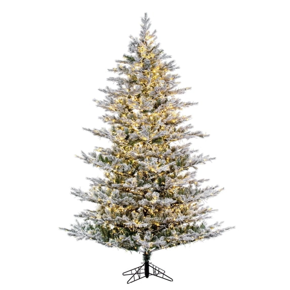 Vickerman 9' x 66" Flocked Kiana Artificial Christmas Tree, 3mm LED Color Changing Lights