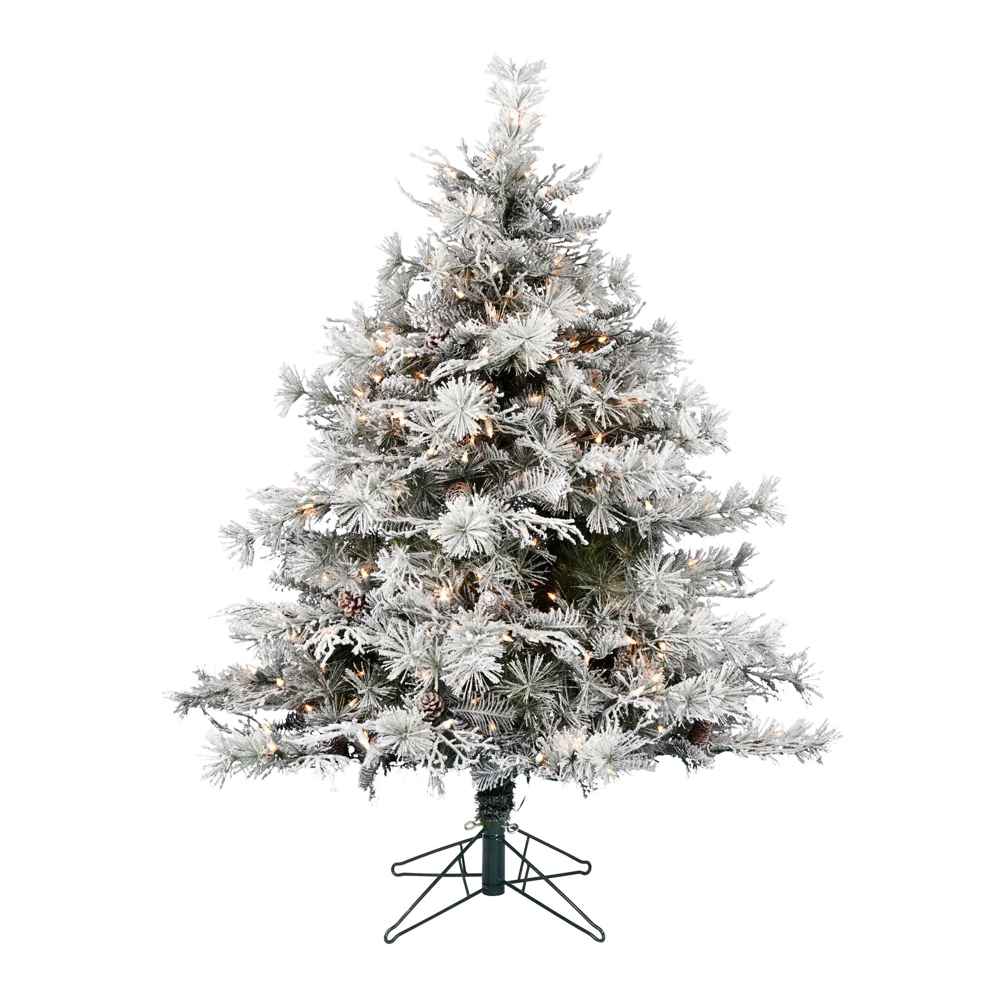 Vickerman 9' x 74" Flocked Cheshire Instant Connect Artificial Christmas Tree, Clear Dura-Lit® Mini Lights