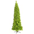 thumbnail image 1 of Vickerman 108" Fir Pencil LED Artificial Christmas Tree in Flocked Lime Green, 1 of 2