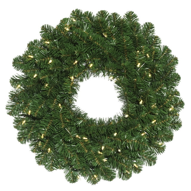 Vickerman 96" Oregon Fir Artificial Christmas Wreath, Warm White Single Mold LED Wide Angle Lights