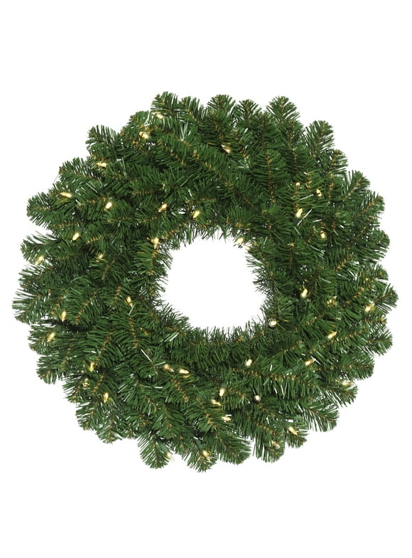 Vickerman 96" Oregon Fir Artificial Christmas Wreath, Warm White Single Mold LED Wide Angle Lights