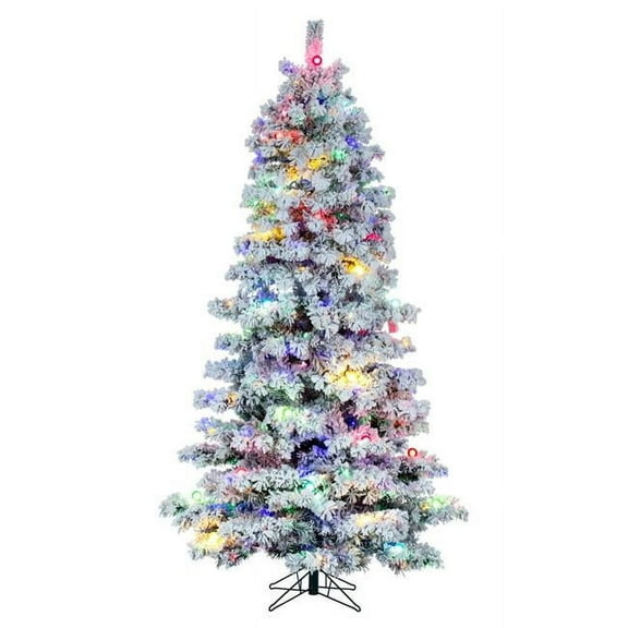 Vickerman A246284LED 9 ft. x 58 in. Flocked Slim Alaskan 56G40 800MU Christmas Tree