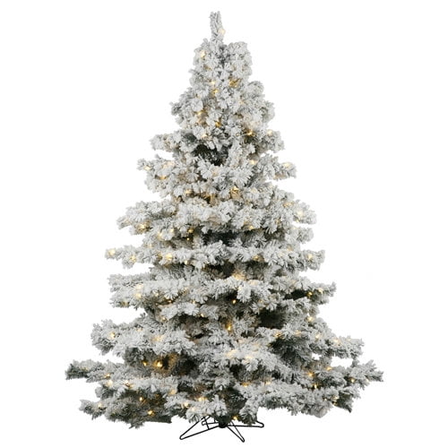 Vickerman 31015 - 12' x 92" Flocked Alaskan 2,050 Warm White Italian LED Lights Christmas Tree (A806391LED)