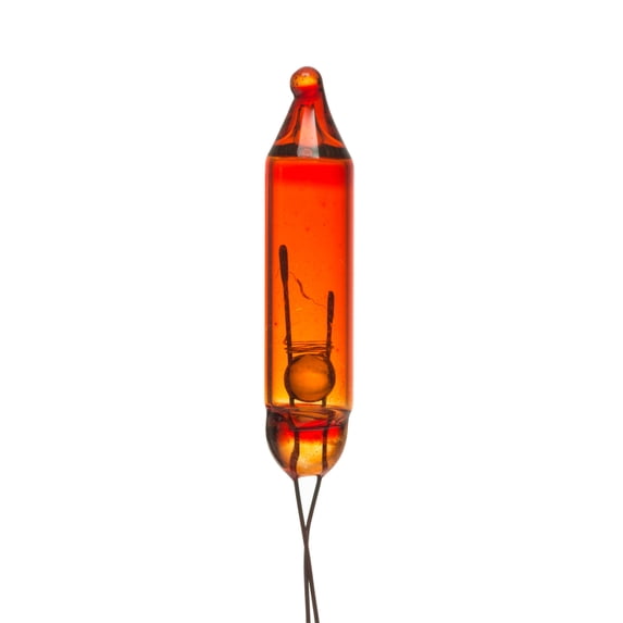 Vickerman Amber Glass Incandescent Mini Bulb with Pinched Base, 2.5 Volt 170mA, 500 per Bag