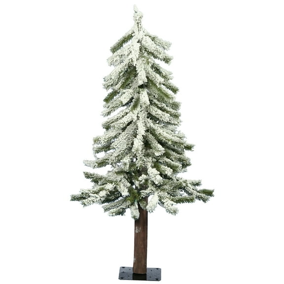 Vickerman Artificial 2' x 14" Flocked Alpine Christmas Tree, Unlit
