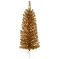 thumbnail image 1 of Vickerman Artificial Christmas Tree 3' x 14" Antique Gold Pencil Dura-lit LED 50 Warm White Lights, 1 of 5