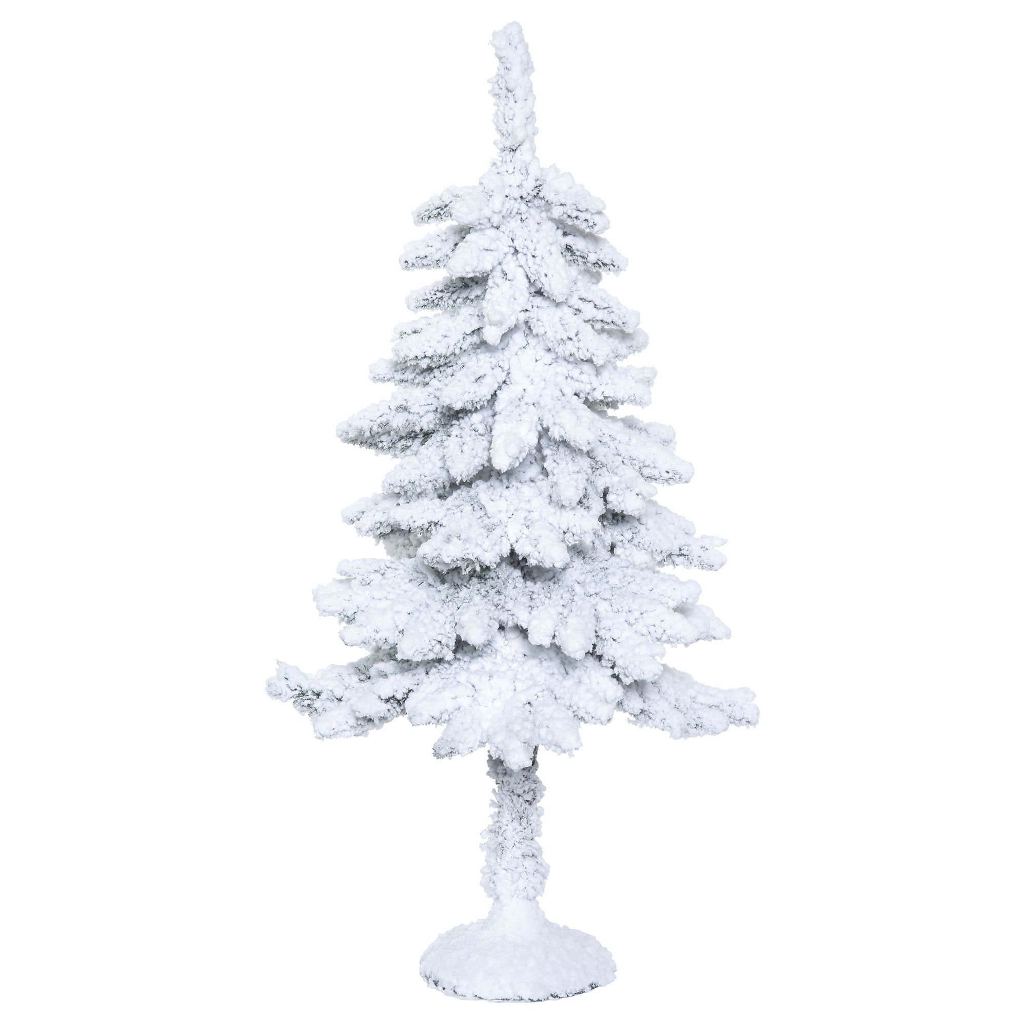 Vickerman Artificial Christmas Tree 3' x 20" Snowy Alpine Tree 100 Tips