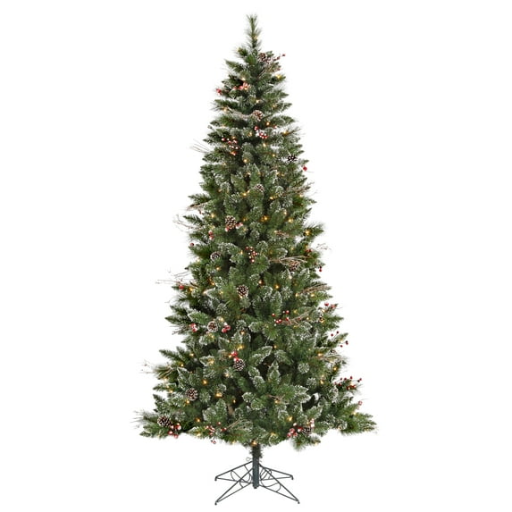 Vickerman Artificial Christmas Tree 4.5'x28" SnowTip Berry Dura-lit LED 150 Warm White Lights