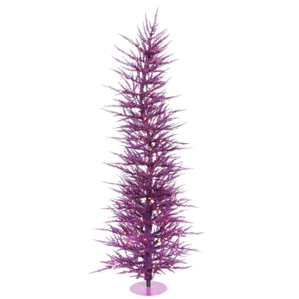 Vickerman Artificial Christmas Tree 4' x 19" Purple Laser Duralit LED 70 Purple Lights