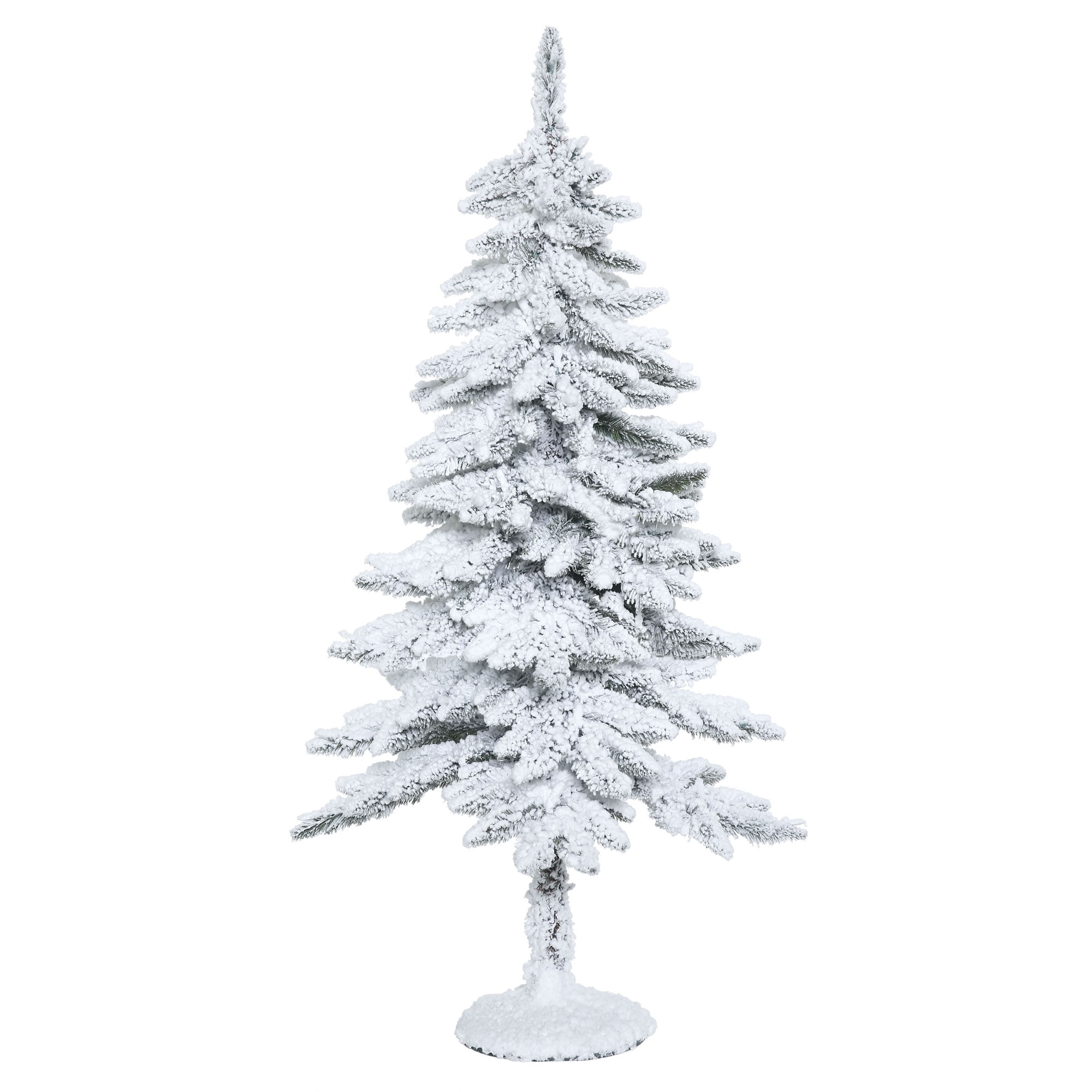 Vickerman Artificial Christmas Tree 4' x 24" Snowy Alpine Tree 196 Tips