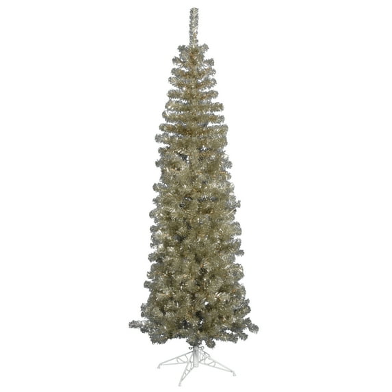 Vickerman Artificial Christmas Tree 6.5' x 27" ChampagneDura-lit LED 300 Warm White Lights