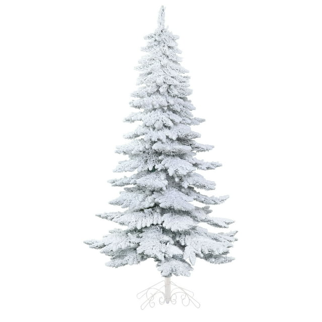 Vickerman Artificial Christmas Tree 6' x 32" Snowy Alpine Tree 610 Tips