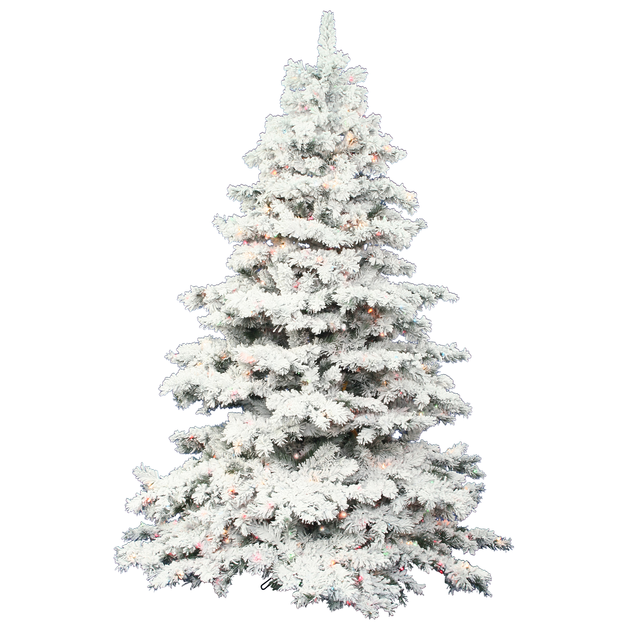 Vickerman Artificial Christmas Tree 7.5' x 68" Flocked Alaskan Dura-Lit 900 Clear Lights / 2)ctn - image 1 of 5