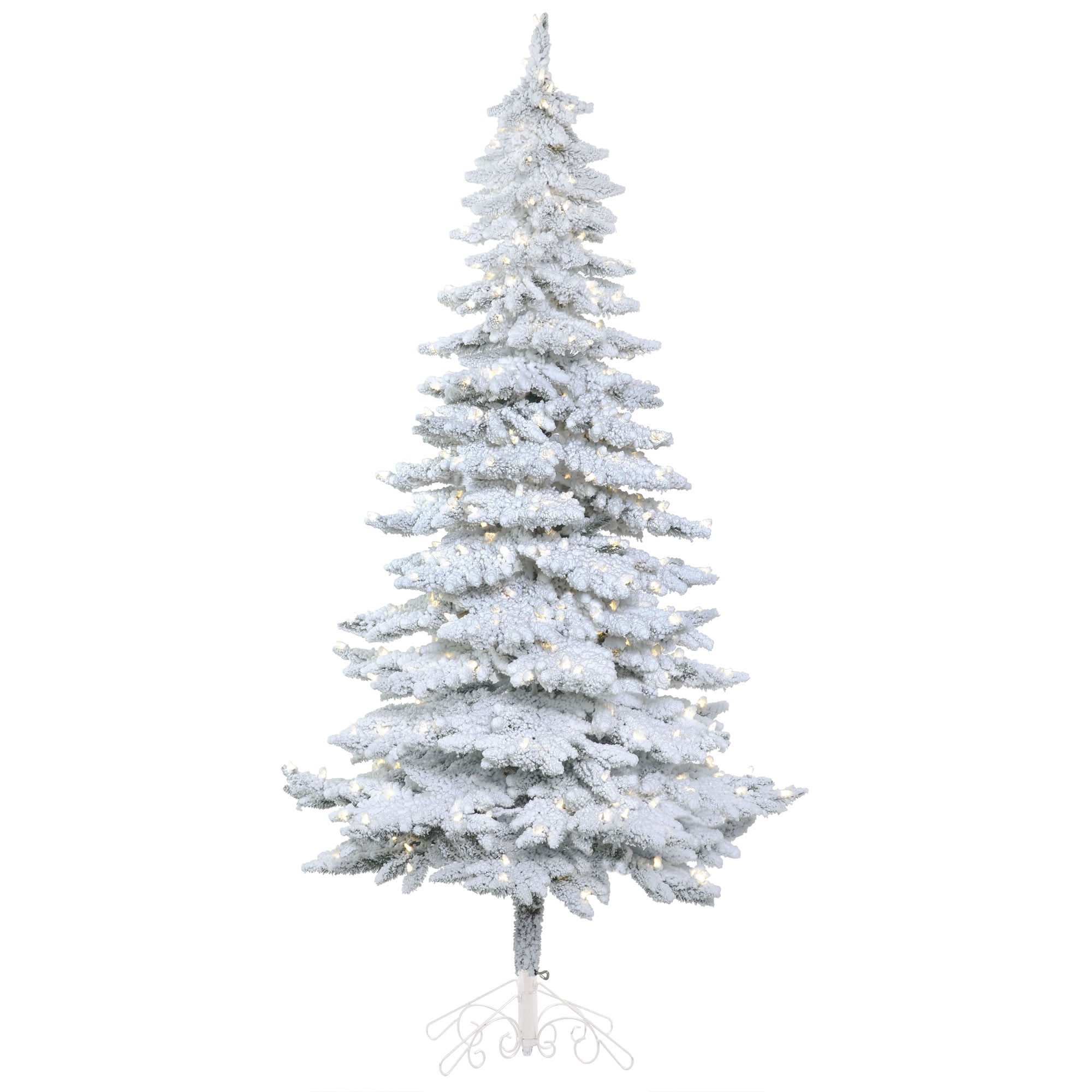 Vickerman Artificial Christmas Tree 7' x 36" Snowy Alpine Tree 400 LED