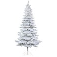 thumbnail image 1 of Vickerman Artificial Christmas Tree 7' x 36" Snowy Alpine Tree 400 LED Warm White Lights, 1 of 2