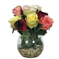 thumbnail image 1 of Vickerman Assorted Roses in Glass Vase with Stones, 1 of 2