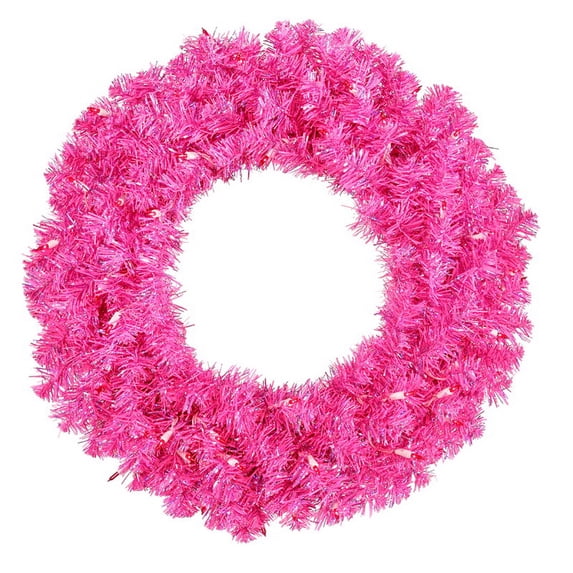 Vickerman B981737LED 36" Hot Pink Wreath Dural LED 100Pnk