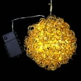 thumbnail image 1 of Vickerman Battery Operated 8" Gold Vine Glitter Christmas Ball with 35 Micro Warm White Lights, 1 of 1