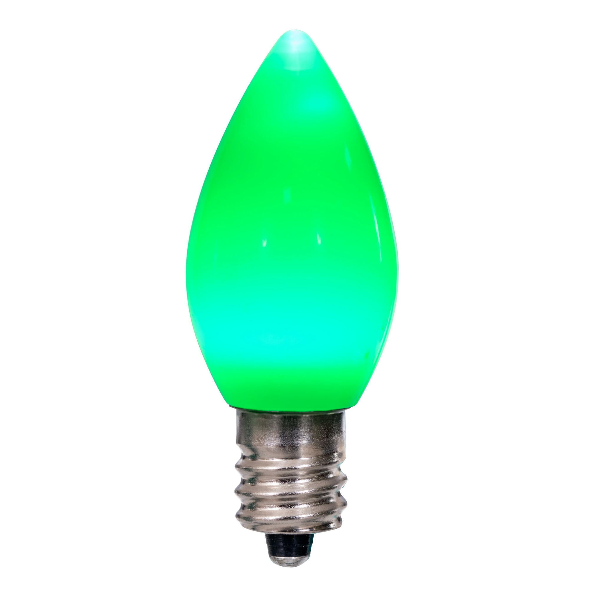 Vickerman C7 Ceramic LED Green Twinkle Bulb  Nickel Base,  120V .6 Watts, 25 Bulbs per bag