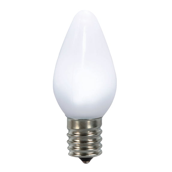 Vickerman C7 Ceramic LED Pure White Twinkle Bulb Nickel Base, 120V .6 Watts, 25 Bulbs per Pack