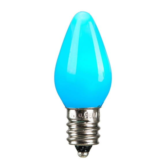Vickerman C7 Ceramic LED Teal Twinkle Bulb Nickel Base, 120V .6 Watts, 25 Bulbs per Pack