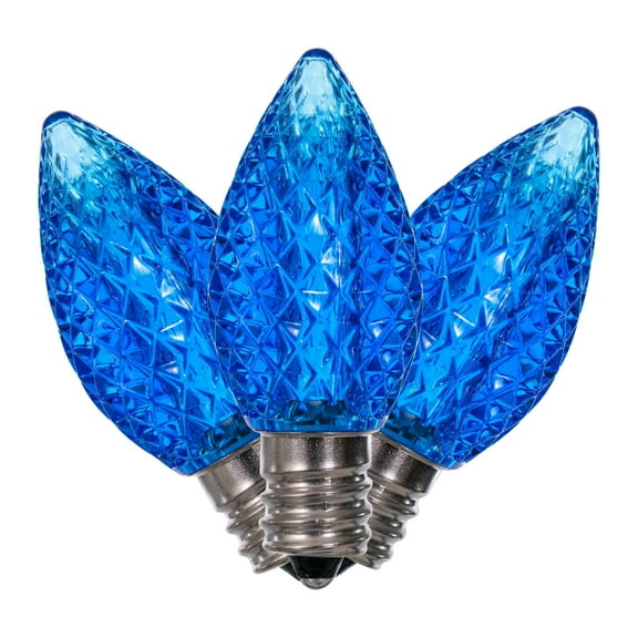 Vickerman C7 LED Blue Faceted Replacement Bulb, bag of 25