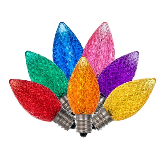 Vickerman C7 LED Multi-colored Faceted Replacement Bulb, package of 25