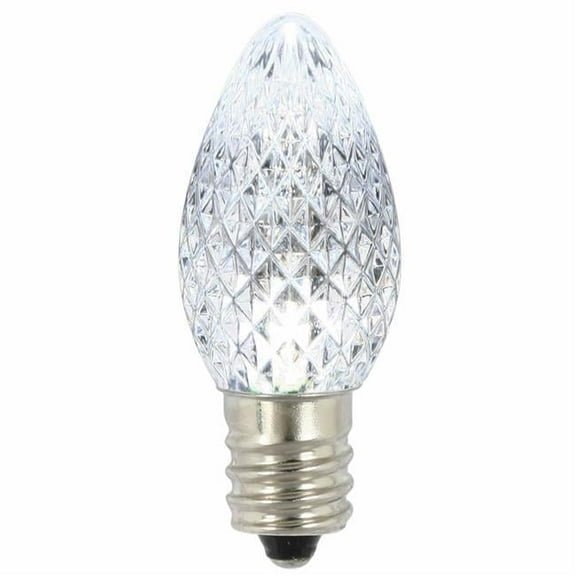 Vickerman C7 LED Pure White Faceted Twinkle  Replacement Bulb, bag of 25