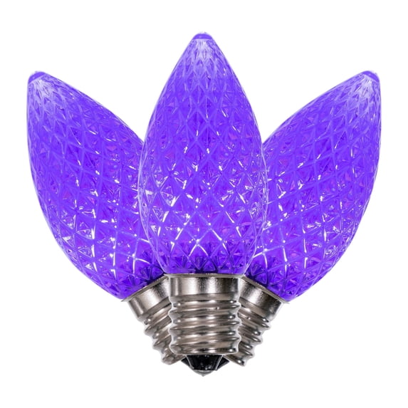 Vickerman C7 LED Purple Faceted Replacement Bulb, bag of 25