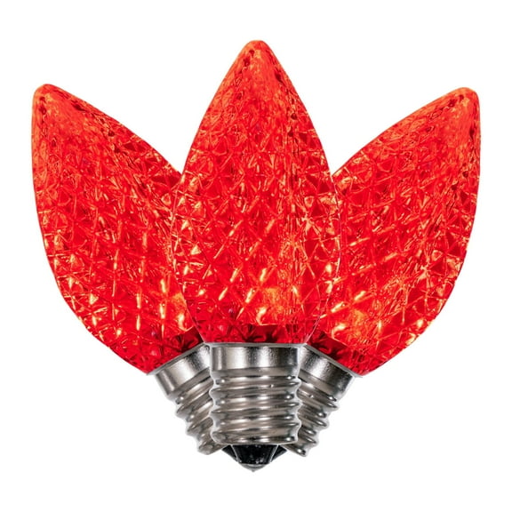 Vickerman C7 LED Red Faceted Replacement Bulb, bag of 25