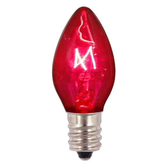 Vickerman C7 Transparent Pink Replacement Bulb, 130 Volt, 5 Watt, UL, E12 Base, box of 25