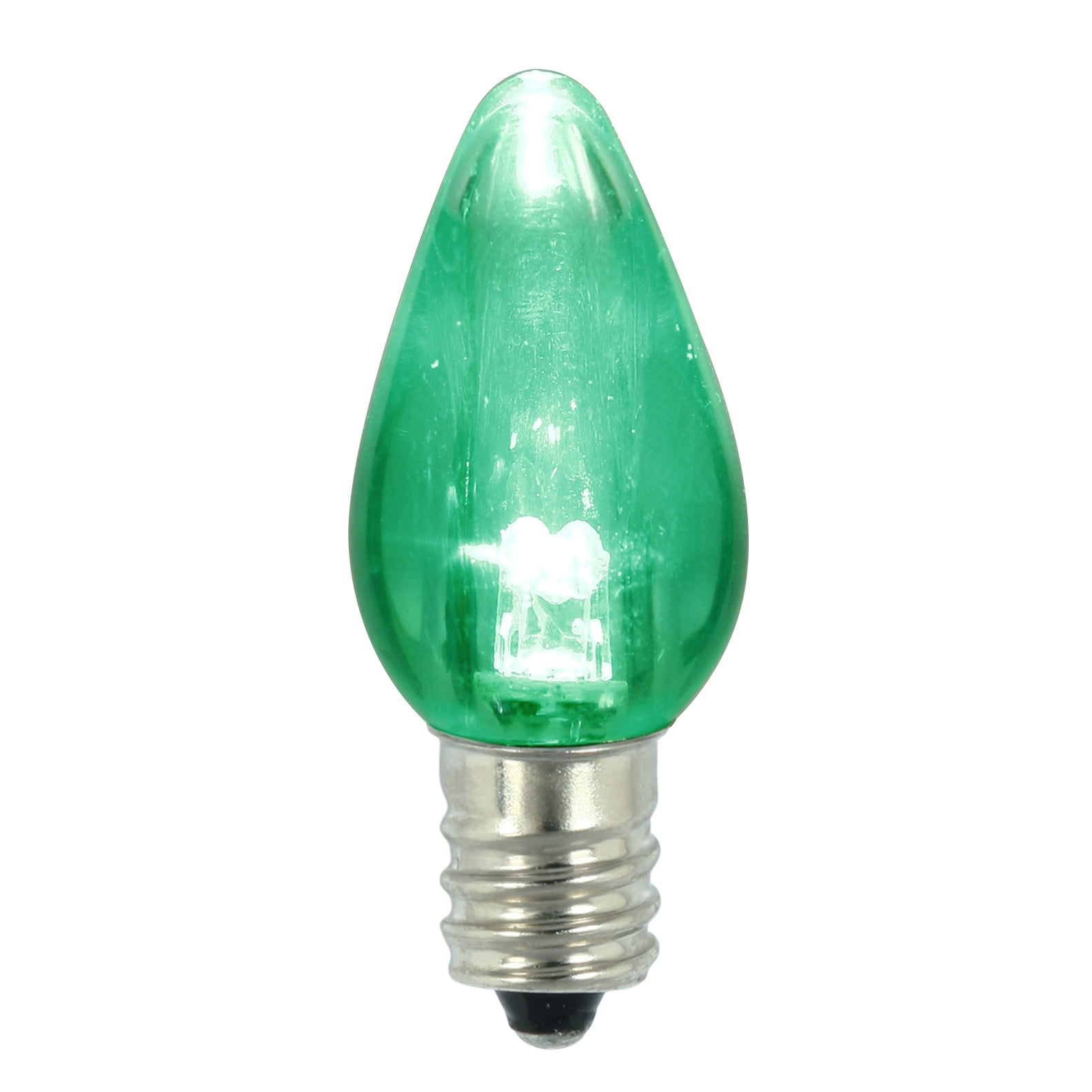 Vickerman C7 Transparent Plastic LED Green Dimmable Bulb, 25 per bag