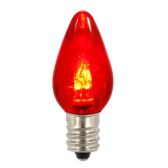 Vickerman C7 Transparent Plastic LED Red Dimmable Bulb, 25 per bag