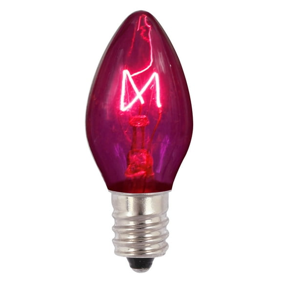 Vickerman C7 Transparent Purple Twinkle Replacement Bulb, 5 watts, 120 Volt, box of 25