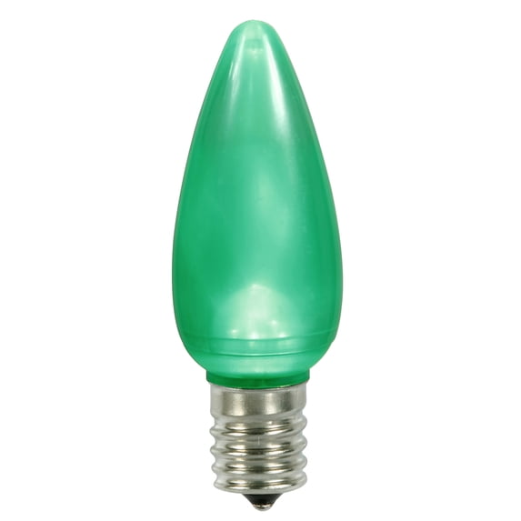 Vickerman C9 Ceramic LED Green Twinkle Bulb Nickel Base, 25 Bulbs per bag