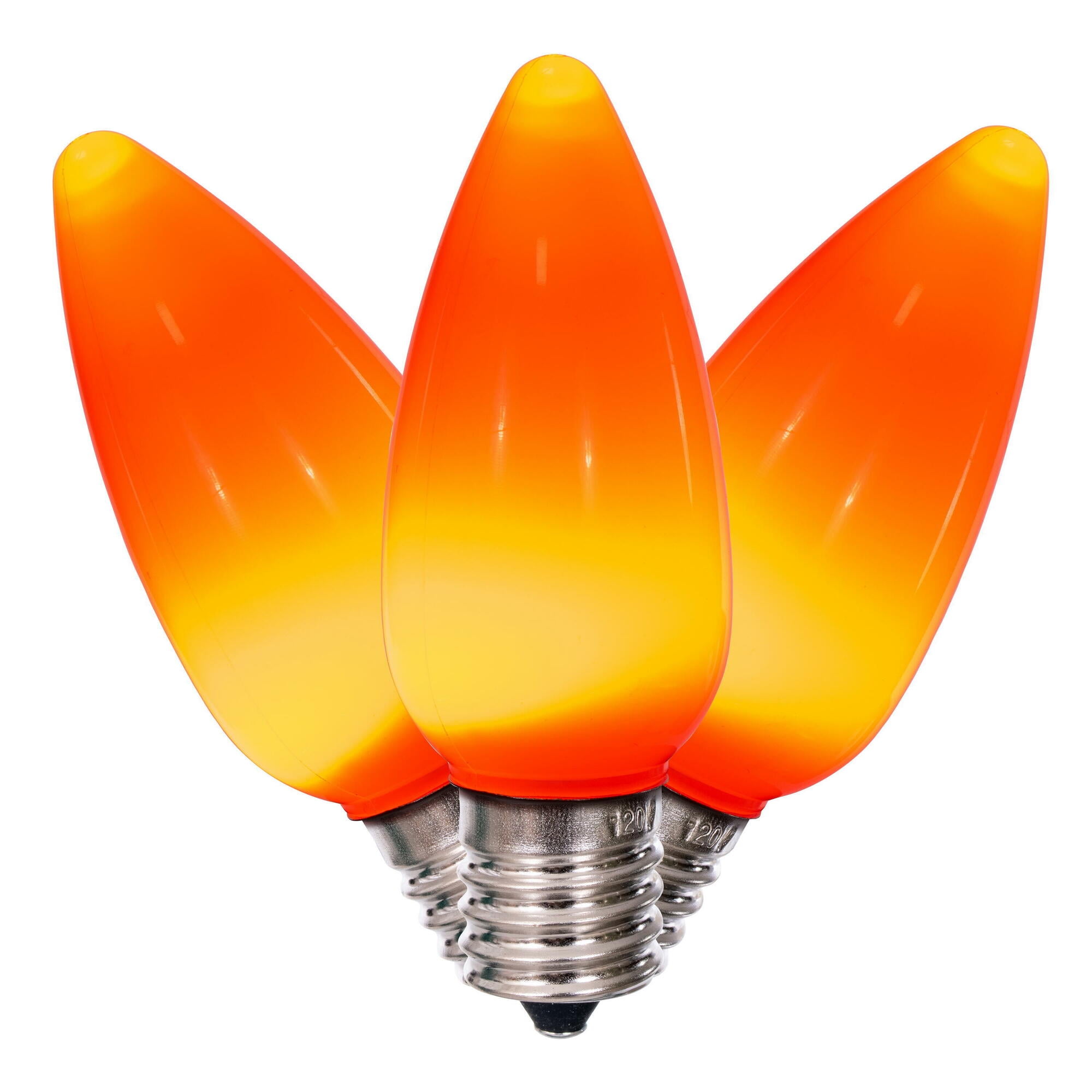 Vickerman C9 Ceramic LED Orange Bulb Nickel Base, 25 Bulbs per bag