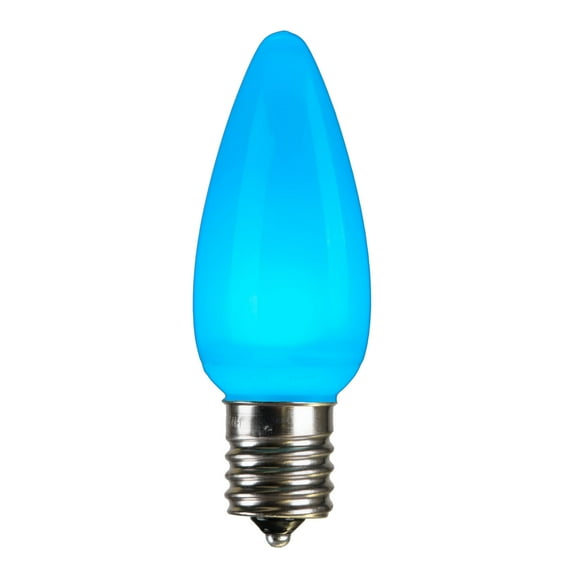 Vickerman C9 Ceramic LED Teal Bulb Nickel Base, 25 Bulbs per bag