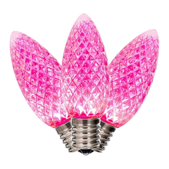 Vickerman C9 LED Pink Faceted Replacement Bulb, bag of 25