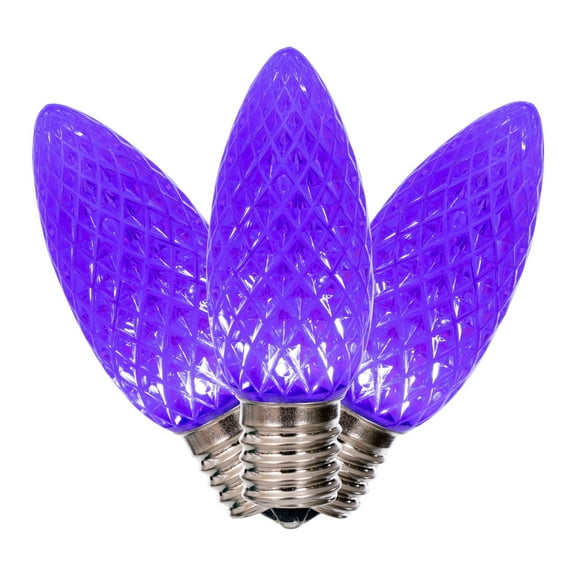 Vickerman C9 LED Purple Faceted Replacement Bulb, bag of 25