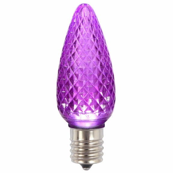 Vickerman C9 LED Purple Faceted Twinkle Bulb Nickel Base, 25 Bulbs per bag