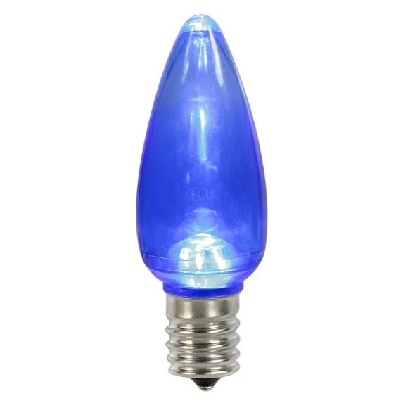 Vickerman C9 Transparent Plastic LED Blue Dimmable Bulb, E17 Nickel Base, 25 per bag
