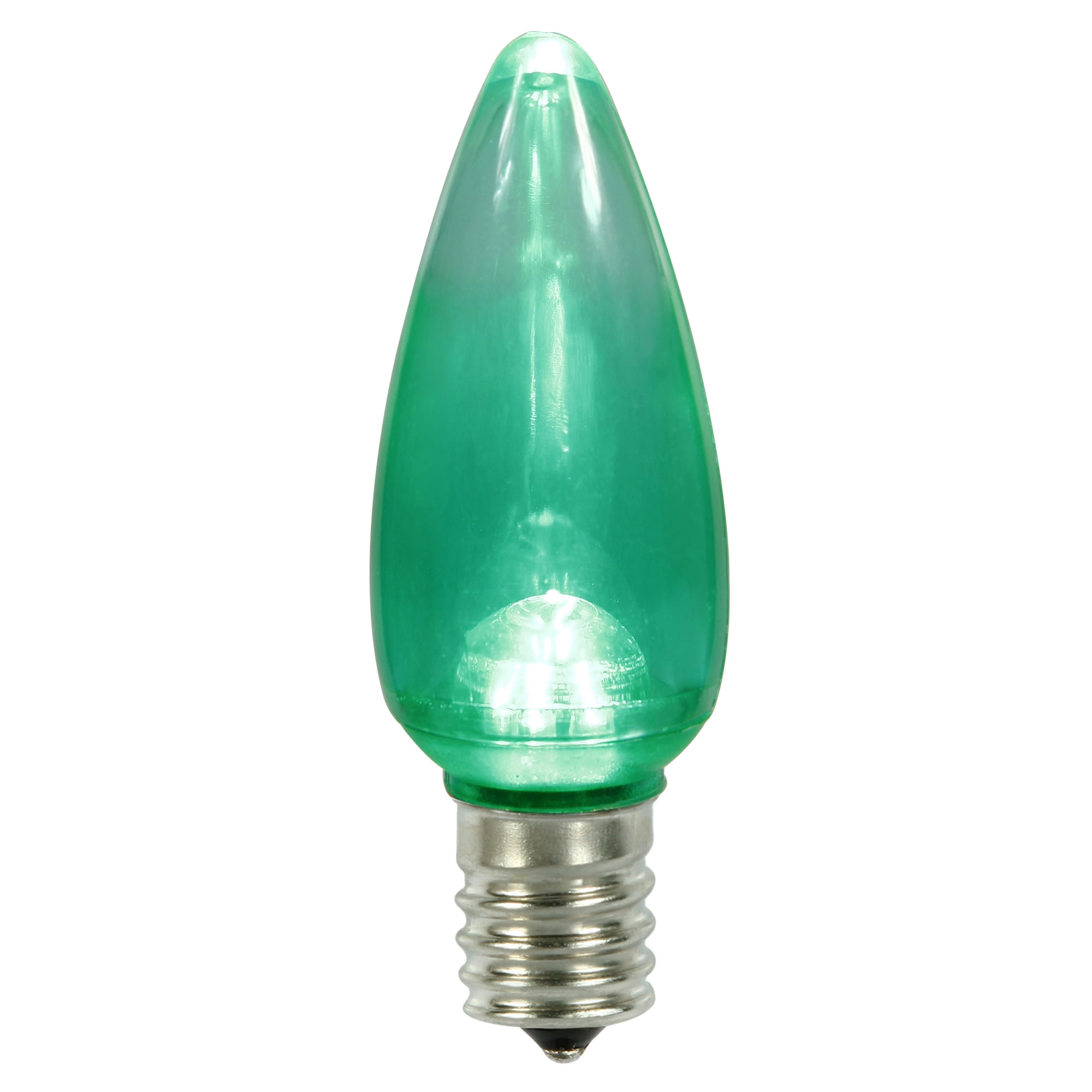 Vickerman C9 Transparent Plastic LED Green Dimmable Bulb, bag of 25