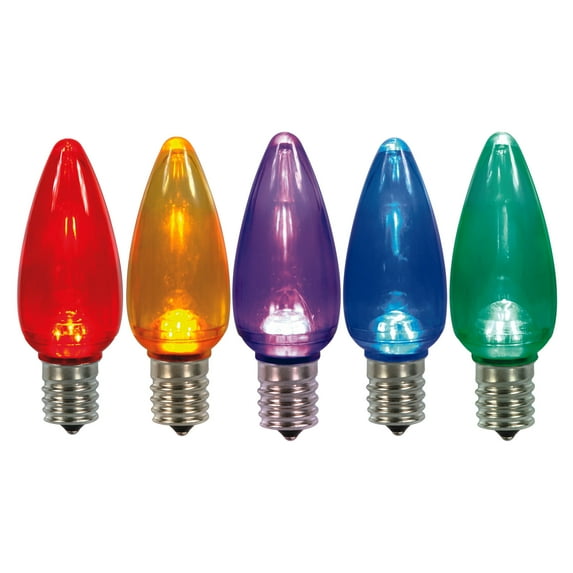 Vickerman C9 Transparent Plastic LED Multi-color Dimmable Bulb, package of 25 per bag