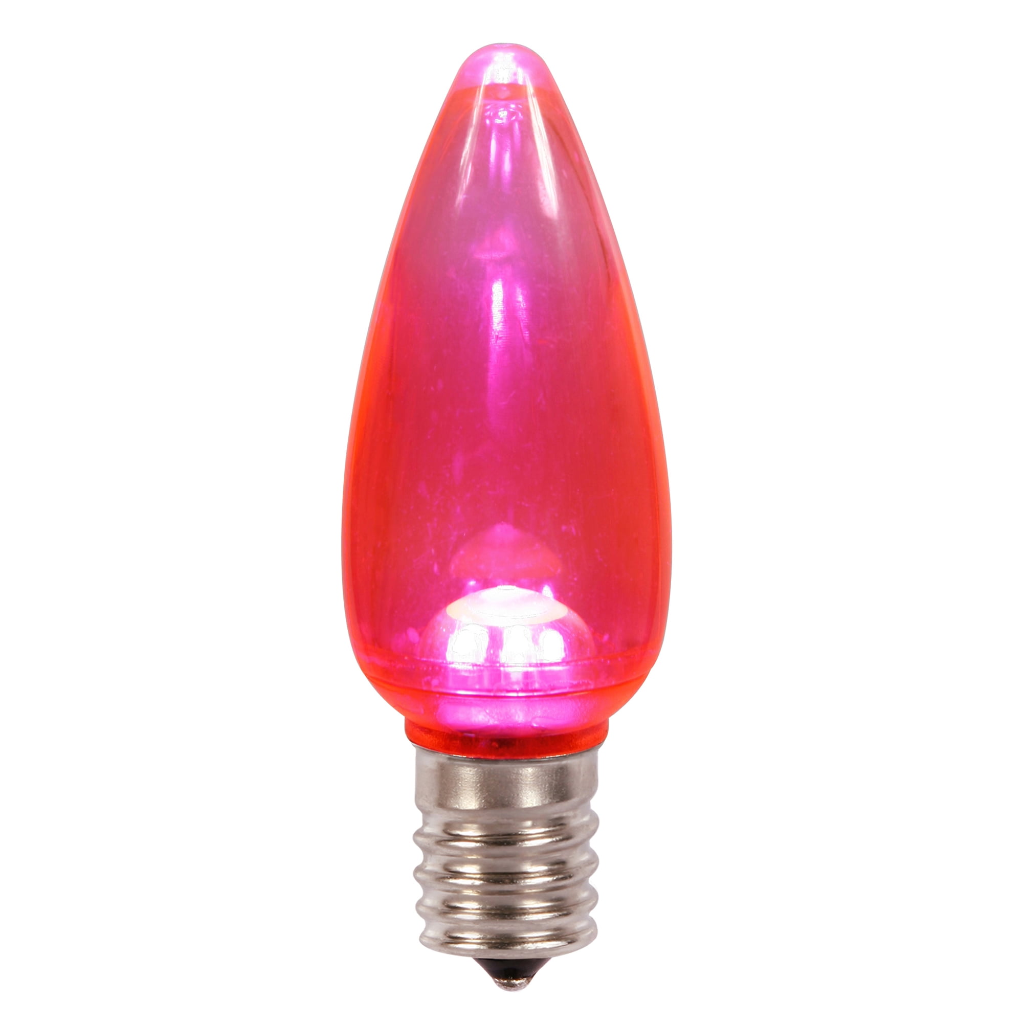 Vickerman C9 Twinkle Transparent Plastic LED Pink Dimmable Bulb, E17 Nickel Base, 25 per bag
