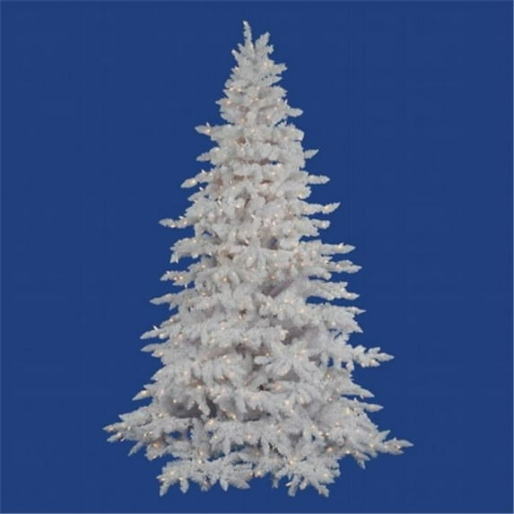 Vickerman Christmas Tree - Flocked White - 9 ft. x 67 in. - 855Led WmWht