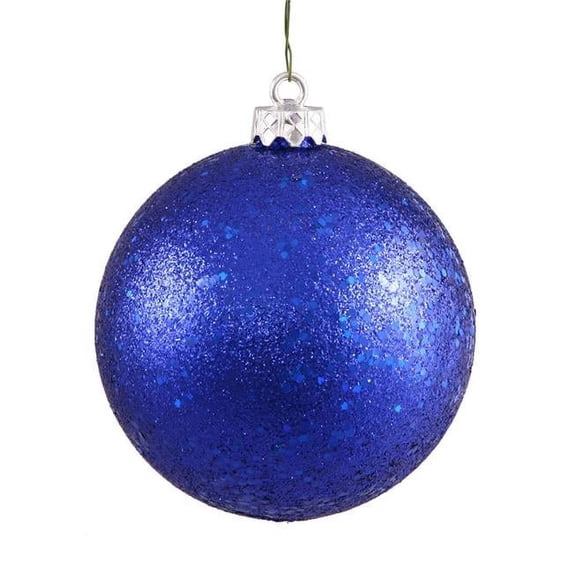 Vickerman Colbalt Blue Sequin Drilled Christmas Ornament Ball - 6 per Bag - 4 in.