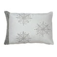 thumbnail image 1 of Vickerman Decorative 14" x 20" Banded Snowflake Pillow, 1 of 4