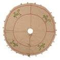 thumbnail image 1 of Vickerman Decorative 60" Burlap Jingle Collection Christmas Tree Skirt, 1 of 6