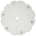 thumbnail image 1 of Vickerman Decorative 60" Silver Flakes Collection Christmas Tree Skirt, 1 of 6